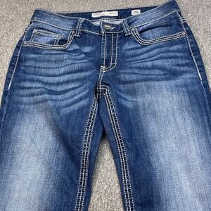 BKE Harper Bootcut Jeans Womens 28R Medium Wash Contrast Stitch Stretch Denim